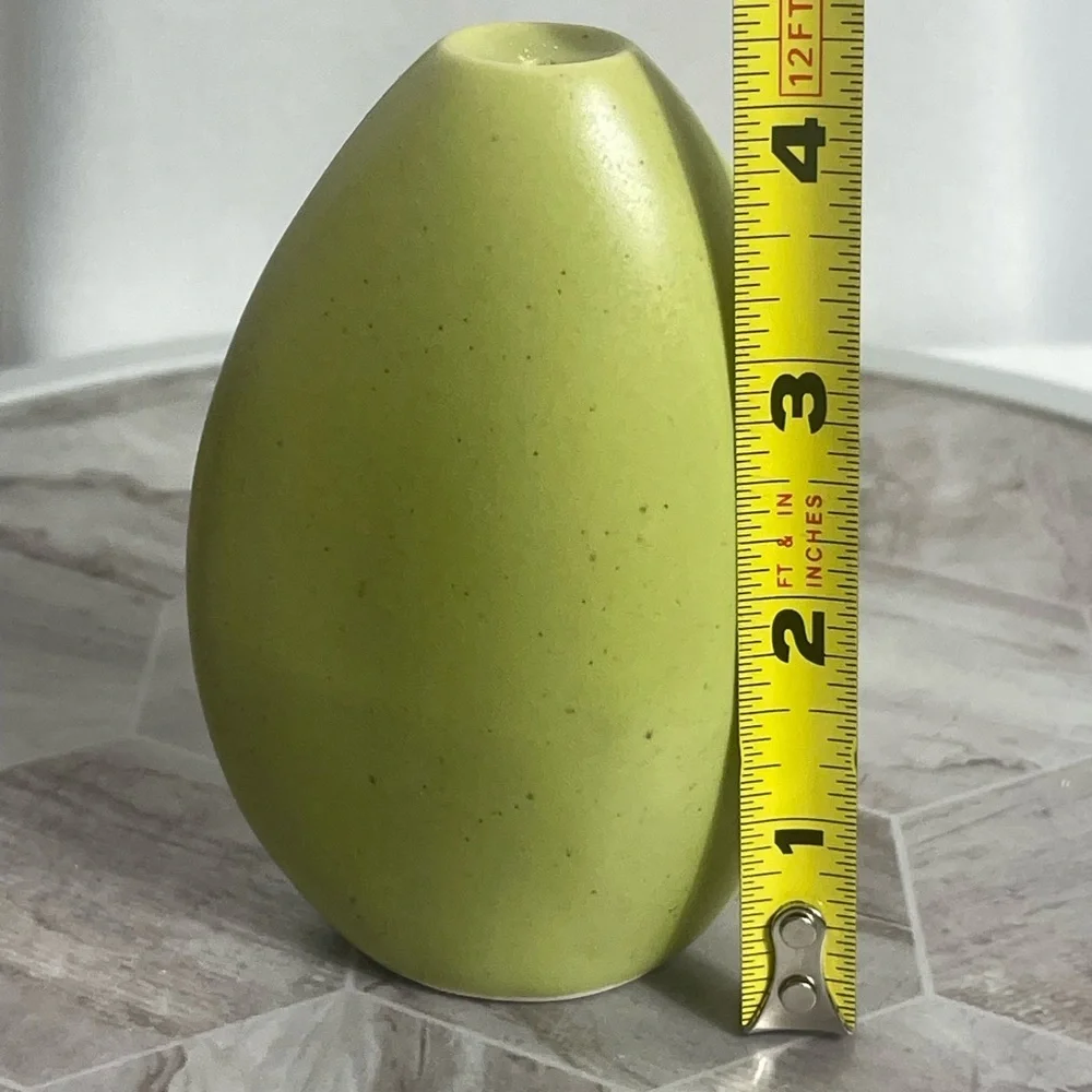 Set of Three Ceramic Salt and Pepper Shakers in Yellow and Green Made in Japan